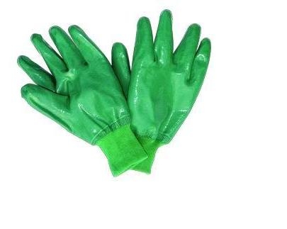 Gants de main vert Flexbility Nitrile revêtement protecteur durable avec une doublure de Jersey doux