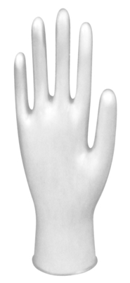 Gants de travail de nettoyage de produit chimique de carte blanche de poudre de gants d'examen de latex